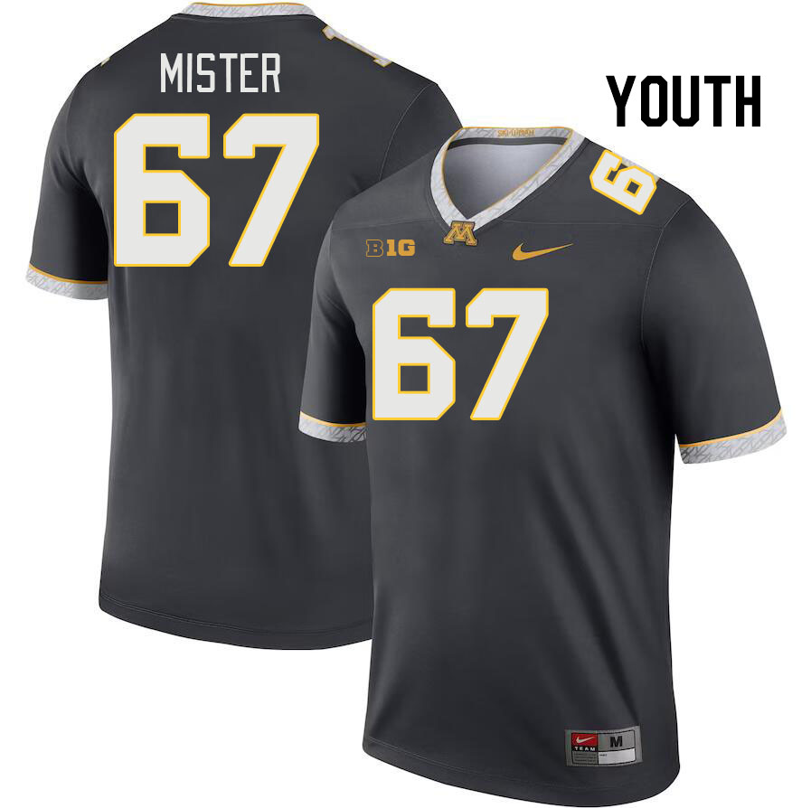 Youth #67 De'Eric Mister Minnesota Golden Gophers College Football Jerseys Stitched Sale-Charcoal